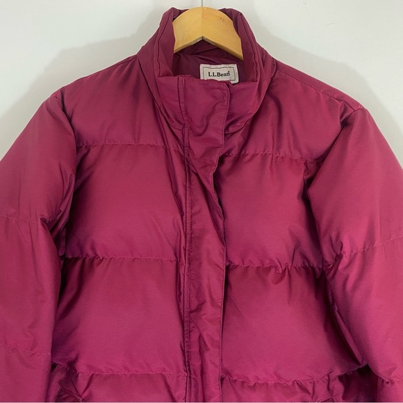 L.L. Bean Women's Goose Down Puffer Jacket Winter Coat Zip Red Size M Outerwear - Picture 2 of 13